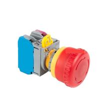 LAY6 Led button switch self reset Emergency stop 22mm start DIY 1NO 1NC instantaneous button switch plastic head silver contact(LED(ONLY RED),SELF-RESET_24V_1NC)