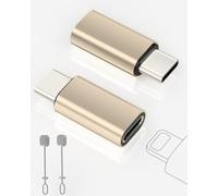 layajia 2 Pack Lightning to USB C Adapter for iPhone 15/16/16 Pro, Samsung S25, Support Charging and Data Transfer, Type C Charger Connector Cable, Not for Audio/OTG/Headphone/Square Reader, Golden