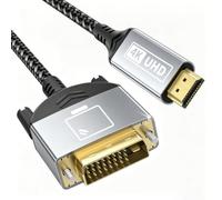 layajia HDMI to DVI Cable 2 m Bi-directional DVI D 24+1 to HDMI Adapter Cable Nylon Braided for Laptop, PC, Monitor, Projector, HDTV, PS 4/5