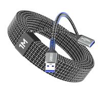 layajia USB 3.0 Extension Cable 1M, USBA Male to A Female USB Extension Cable, 5Gbps High Speed Transfer Extension Lead Compatible with Keyboard, Mouse, U Disk, Printer, Scanner, Gaming Controller