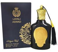 Layali Aswad Luxury Men's Fragrance EDP Spray 100ml - Rich Masculine OUD Perfume For Men - Arabic Blend Notes of Black Truffle, Black Orchid, and Patchouli for a Sophisticated and Long-Lasting Scent.