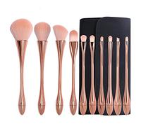 Layboo Makeup Brushes Set Professional 10 Pcs Plastic Makeup Brush Set with Foundation Concealer Blush Eyeshadow Brush Portable with Anvas Storage Bag