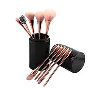Layboo Makeup Brushes Set Professional 10 Pcs Plastic Makeup Brush Set with Foundation Concealer Blush Eyeshadow Brush Portable with PU Storage Bucket