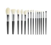 Layboo Master Level Premium Real Natural Wool Makeup Brush Set Goat Hair Makeup Brushes 14 Pcs with Beech Wood Brush Handle, Foundation Concealer Blush Eyeshadow Brush Portable