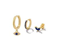 LAYCHEN 3pcs 925 Sterling Silver Deep Blue Cz Zircon Evil Eye Stud Earrings Set For Women Girl 18k Gold Party Jewelry