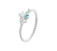 LAYCHEN 925 Silver Exquisite Opal Ring For Girls, White Gold Dainty Cute Jewelry Gifts For Women On Birthday Christmas