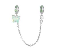 LAYCHEN 925 Sterling Silver Green Butterfly Charm Fit Original Bracelet Diy Jewelry Accessories Bead