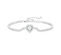 LAYCHEN 925 Sterling Silver Heart Shape Zircon Tennis Bracelet Shiny Cz Chain For Women Valentine's Day Gift Fine Jewelry