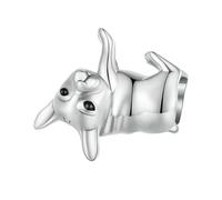 LAYCHEN 925 Sterling Silver Lovely Pet Series Poodle Hanging Bead Bulldog Charms For Women Bracelet And Necklace Diy Fine Jewelry