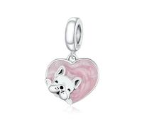 LAYCHEN 925 Sterling Silver Lovely Pet Series Poodle Hanging Bead Bulldog Charms For Women Bracelet And Necklace Diy Fine Jewelry