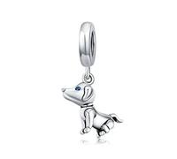 LAYCHEN 925 Sterling Silver Lovely Pet Series Poodle Hanging Bead Bulldog Charms For Women Bracelet And Necklace Diy Fine Jewelry