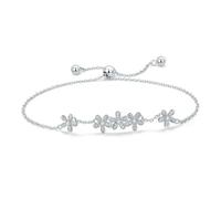 LAYCHEN 925 Sterling Silver Luminous Daisy Flower Women Bracelets Clear Cz Fashion Bracelet Jewelry Making Gift