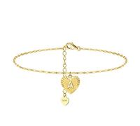 LAYCHEN 925 Sterling Silver Mariner Chain Letter Initial Anklets For Women Elegant Initial Heart Ankle Foot Chain Jewelry