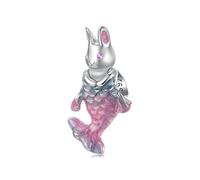 LAYCHEN 925 Sterling Silver Mermaid Rabbit Charm Pendant Fit Original Bracelet Diy Jewelry Accessories Beads