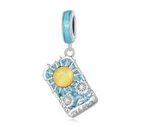 LAYCHEN 925 Sterling Silver Moon/star Tarot Card Pendant Charm Fit Original Bracelet & Necklaces Jewelry Diy 925 Bamoer Beads