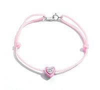 LAYCHEN 925 Sterling Silver Pink Heart Rope Ankle 22.5cm Adjustable Size Shiny Cz Rope Chain For Women Summer Jewelry