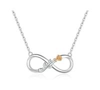 LAYCHEN 925 Sterling Silver Rose Flower Infinity Love Short Neckalce For Women Choker Chain Luxury Bijoux