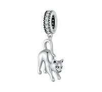LAYCHEN 925 Sterling Silver Vivid Cat Pendant Charms Cute Animal Charms For Women Girls Bracelet & Bangle Diy Fine Jewelry