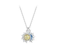 LAYCHEN 925 Sterling Silver White Gold Sun And Moon Necklace Energy Pendant Neck Chain For Women Party Fine Jewelry Gift