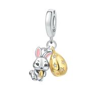 LAYCHEN Easter Rabbit Egg Pendant Charms Beads For Original Bracelets Women Party Fashion Jewelry