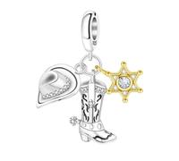 LAYCHEN Golden Charm Cowboy Pendant Fit Original Bracelet Pendant For Charms Women Fine Jewelry Gifts Making