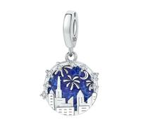 LAYCHEN New Blue Zircon Travel And Vacation Charm Fit Original Chain Bracelet Diy Jewelry Gift For Women