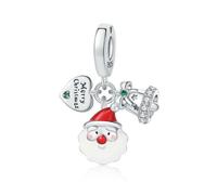 LAYCHEN New Christmas Charm Beads Zircon For Original Bracelet Pendant For Women Diy Fine Jewelry Christmas Gifts