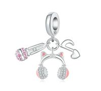 LAYCHEN New Christmas Cute Cat Headset & Bee Sunflower Fit Diy Original Bracelet Pendant Women Jewelry