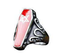LAYCHEN New Gothic Band Personalized Vampire Diaries Coffin Ring For Men Women Male Anel Gift Vintage