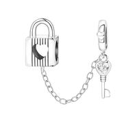 LAYCHEN New Hollow Heart Lock Key Combination Beads Charm For Women Attending Wedding Party Fashion Jewelry