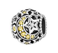 LAYCHEN New Stars Moon Hollow Inlaid Stone Beads Charm Fit Original Bracelet Accessory Diy Women Love Jewelry
