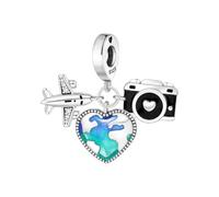 LAYCHEN Original Bracelet Women Airplane Map Camera Pendant Charms Diy Fine Jewelry Gifts Travel Vacation