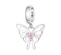LAYCHEN Pink Butterfly Love Beaded Fit Original Bracelet For Women Jewelry Making Fashion Pendant
