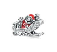 LAYCHEN Santa Claus Sled Beads Christmas Charms Fit Original Bracelet For Women Diy Charms For Jewelry Making