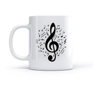 LAYEHDF Ceramic Coffee Cup Notes Music Song Composing Melody Tone Sharp （11oz/320ml） Office, Home, Café, Dishwasher & Microwave Safe