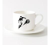 LAYEHDF Ceramic Coffee Mug Teamwork Together Everyone Achieves More Words Office （6oz/175ml） Restaurant, Office，Sets Tea Cup with Saucers (White)