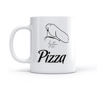 LAYEHDF Ceramic Cups with Handles Italian Pizzeria Restaurant Cafe Logo （11oz/320ml） Great for Home, Office, Cafes, Gift Ideas