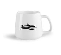 LAYEHDF Ceramic Fruit Cup Large Tea Coffee and Hot Chocolate Cups Submarine Sea Ship Military （14oz/400ml） fine China (Ceramic)
