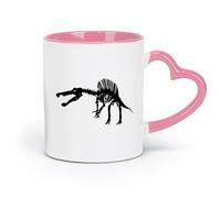 LAYEHDF Ceramics Ceramic Coffee Cup Dinosaur Skeleton Skull Bones T Rex Exhibit （11oz/320ml） Dishwasher Microwave Safe,for Office and Home Pink