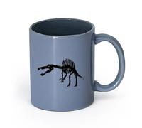 LAYEHDF Ceramics Ceramic Coffee Cup Dinosaur Skeleton Skull Bones T Rex Exhibit （11oz/320ml） Dishwasher Microwave Safe,for Office and Home Blue-Gray