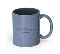 LAYEHDF Ceramics Ceramic Coffee Cup Motivation Quote Words Key to Success Inspiring Letters in （11oz/320ml） for Office, Home Blue-Gray