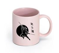 LAYEHDF Ceramics Ceramic Coffee Cup Samurai Japan Swords Warriors Japanese Home （11oz/320ml） Stylish & Durable - Microwave & Dishwasher Safe Pink