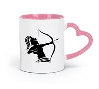 LAYEHDF Ceramics Ceramic Coffee Mug Ancient Greece Warrior Weapon Helmet Soldier （11oz/320ml） Cappuccino, Latte Macchiato, Tea, Espresso Pink