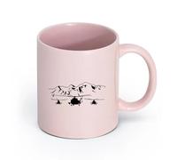 LAYEHDF Ceramics Ceramic Coffee Mug Helicopters Air Force Aviation Mountains Boys Room （11oz/320ml） Dishwasher and Microwave Safe Pink