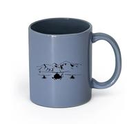 LAYEHDF Ceramics Ceramic Coffee Mug Helicopters Air Force Aviation Mountains Boys Room （11oz/320ml） Dishwasher and Microwave Safe Blue-Gray