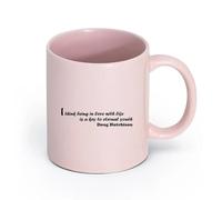LAYEHDF Ceramics Ceramic Coffee Mug Quotes Famous Phrase Lettering Positive Love （11oz/320ml） Great for Home, Office, Cafes, Gift Ideas Pink