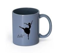 LAYEHDF Ceramics Ceramic Cup Ballet Dancer Dance Opera and Ballet Theatre Dancing Passion （11oz/320ml） for Home and Office Blue-Gray