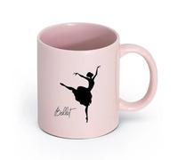 LAYEHDF Ceramics Ceramic Cup Ballet Dancer Dance Opera and Ballet Theatre Dancing Passion （11oz/320ml） for Home and Office Pink
