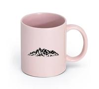 LAYEHDF Ceramics Ceramic Cup for Coffee Tea Cocoa Mountains Natural Snowy Peaks （11oz/320ml） Great for Home, Office, Cafes, Gift Ideas Pink
