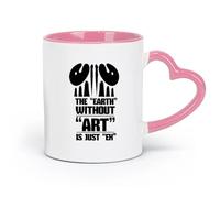 LAYEHDF Ceramics Ceramic Cup for Coffee Tea Cocoa Word Cloud The Earth Without （11oz/320ml） Great for Home, Office, Cafes, Gift Ideas Pink